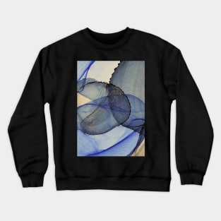 Blue, Grey and Black Abstract Art Crewneck Sweatshirt